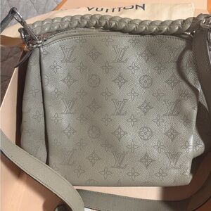 Authentic Louis Vuitton Monogram Perforated Leather Shoulder Bag in Taupe